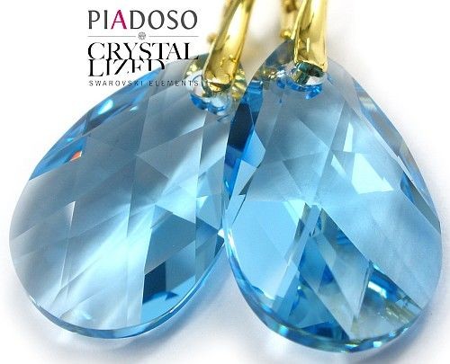 Swarovski kolczyki ZŁOTE SREBRO Certyfikat 22AQ