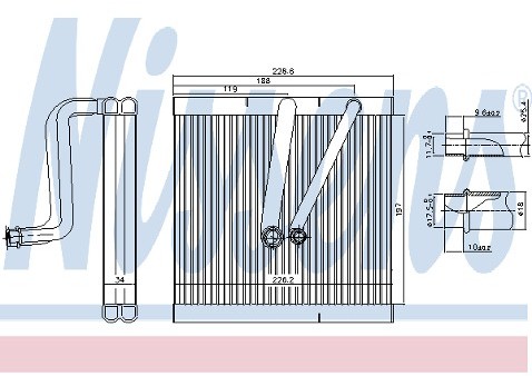 NISSENS Parownik, klimatyzacja 92173