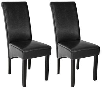 TecTake 2 eleganckie krzesła do jadalni lub salonu czarny 401293