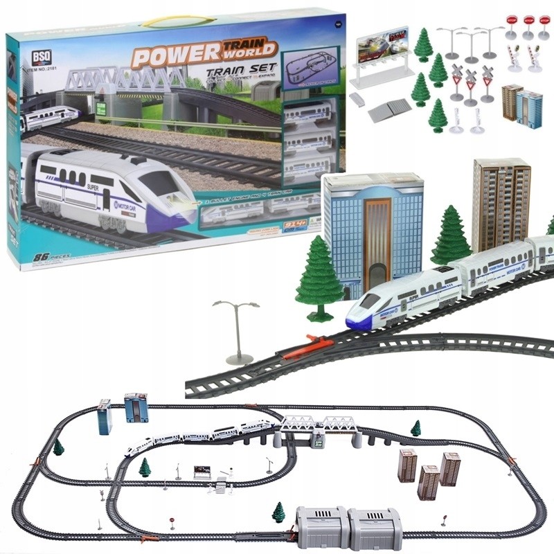 Kolejka Elektryczna Ogromny Tor Most Tunel 914 cm