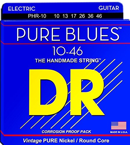 DR Strings Pure Blues czysty nikiel owijany okrągły rdzeń 10-46 PHR-10 PHR-10/52