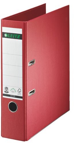 Leitz parent ASIN - DE(4) wysokiej jakości segregator na dokumenty, rozkładanie pod kątem 180°, czerwony szeroki 1007-00-25