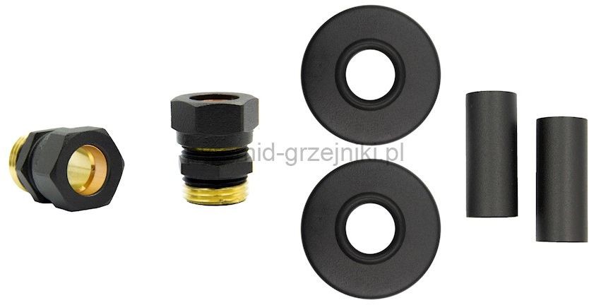 Vario Term Zestaw maskujący rozety+tuleje+złączki GZ1/2 Cu/Pex - czarny str. CU - instalacja miedziana ZMR1GZ1/2x1514