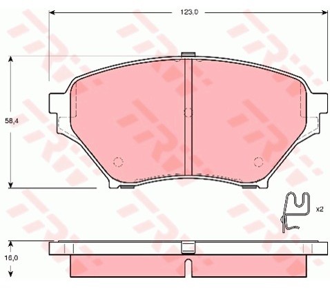TRW Zestaw klocków hamulcowych, hamulce tarczowe GDB3302