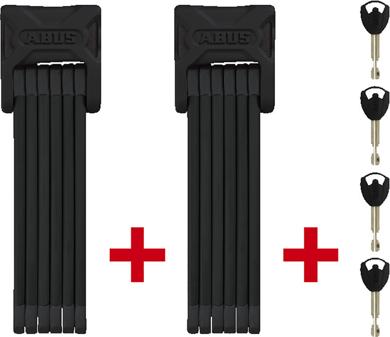 Abus Bordo TwinSet 6000K/90 SH Folding Lock, czarny 90cm 2022 Zabezpieczenia rowerowe 62095