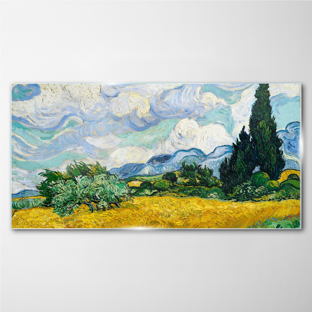 PL Coloray Obraz na Szkle Pole Przenicy Van Gogh 140x70cm