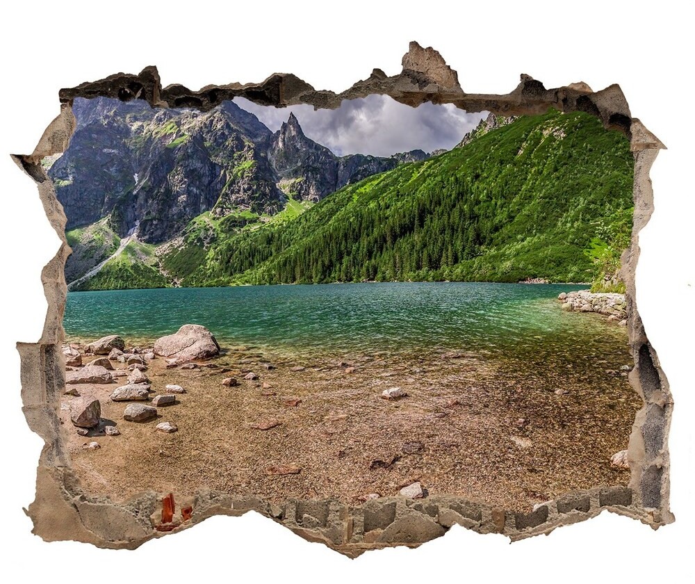 Wallmuralia.pl Samoprzylepna dziura na ścianę Jezioro w górach