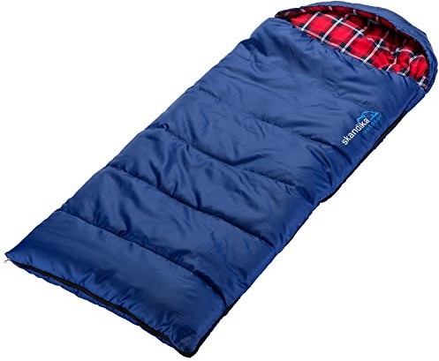 skandika outdoor skandika Dundee śpiworek do spania dla dzieci Junior 175 x 70 cm wygodny flanelowy wyściółka wewnętrzna odporne na działanie zewnętrzne oświetlenie kształt przytulne bawełniany materiał 16126