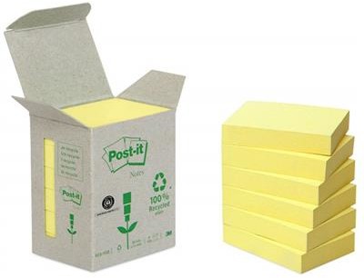 Post-It 3M Bloczki ekologiczne (653-1B), 38x51mm, 6x100 kart., żółte 3M-FT510118654