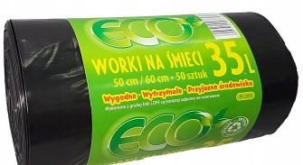 Worki Na Śmieci Eco 35L 50SZT Bardzo Wytrzymale!