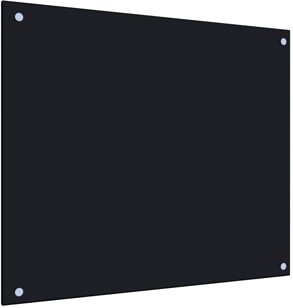 vidaXL Panel ochronny do kuchni, czarny, 70x60 cm, szkło hartowane