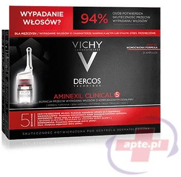 Vichy DERCOS Aminexil Clinical 5 kuracja przeciw wypadaniu włosów dla mężczyzn x21 ampułek