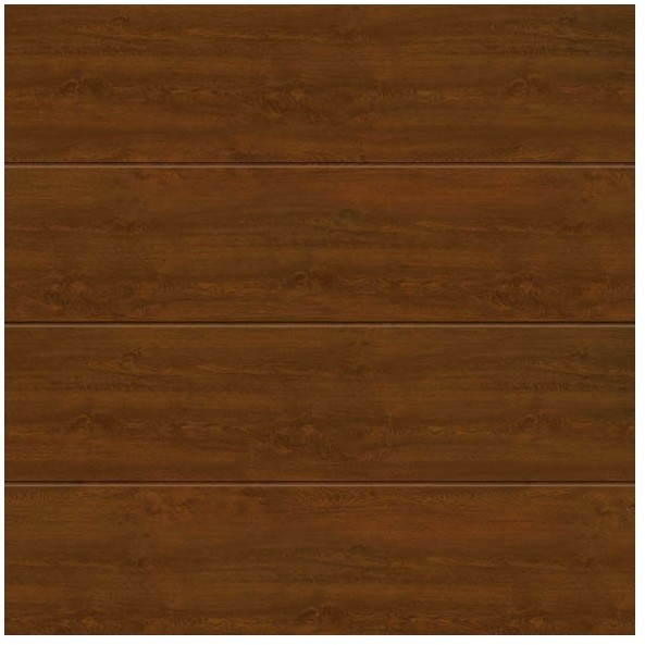 Brama garażowa segmentowa 2500 x 2125 mm ciemny dąb L z napędem Isomatic