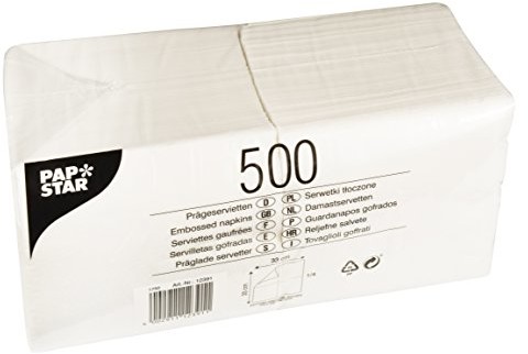 Papstar 12391 serwetki, białe, 16 x 35 x 17 cm. 12391