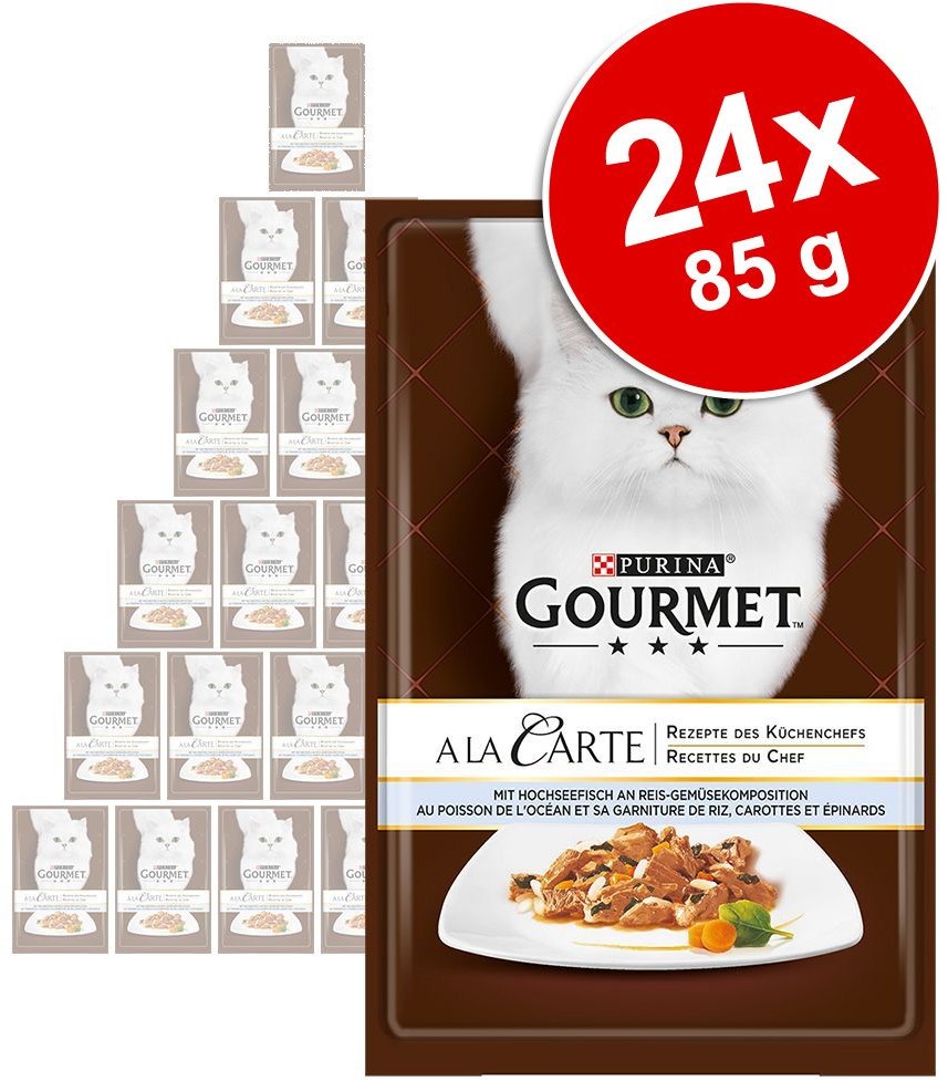 Purina Gourmet A la Carte, 48 x 85 g - Pstrąg z warzywami
