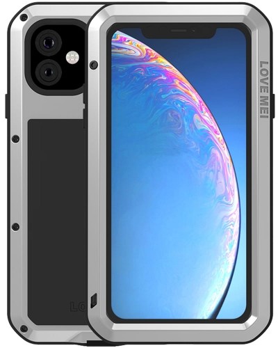 Love Mei Etui Pancerne + szkło Powerful iPhone 11, srebrne 6932809613409