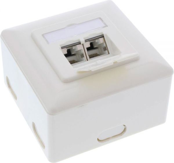 InLine InLine Gniazdo Cat.6A Ścienne 2x RJ45 biały 76842S