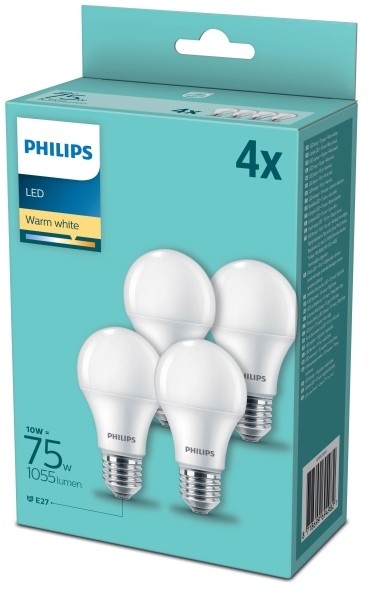 Philips Żarówka LED A60 E27 1055 lm mleczna barwa ciepła 4 szt. 929002306504