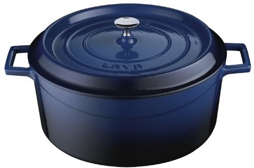 LAVA Cookware Lava Cookware LV Y TC 32 K2 okrągłe naczynie do zapiekania, średnica 32 cm, żeliwo, niebieski LV Y TC 32 K2