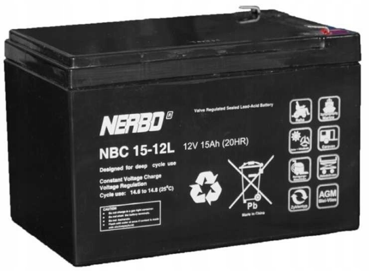 Akumulator Agm żelowy Nerbo Nbc 15-12L (12V 15Ah)
