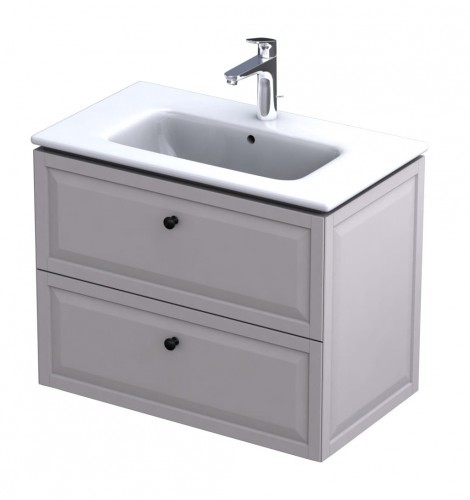 Oristo Szafka wisząca MONTEBIANCO 80 cm z umywalką JOY PIASKOWY MAT OR47-SD2S-80-10 + UME-JO-80-91