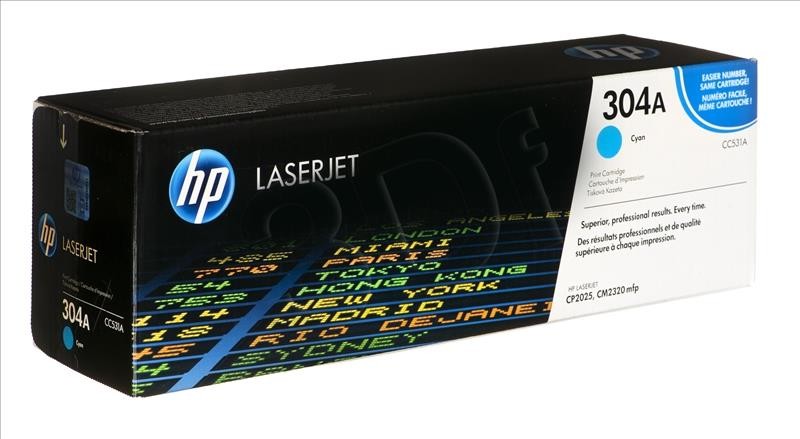 HEWLETT-PACKARD Toner HP CC531A (oryginał HP304A HP 304A; 2 800 stron; niebieski) CC531A