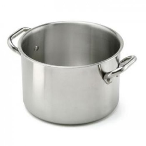 Pentole Agnelli pentole agnelli aluminiowa-Inox wysoka rondel z 2 uchwytami ze stali nierdzewnej, srebrny, srebrny/czarny, 16 cm ALIX104ALIN16