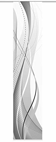 Home Fashion Carlisle 87152 ozdobna, przesuwna zasłona z kolorowym nadrukiem cyfrowym, wymiary 245 x 60 cm , szary, 245x60 cm 87152-703