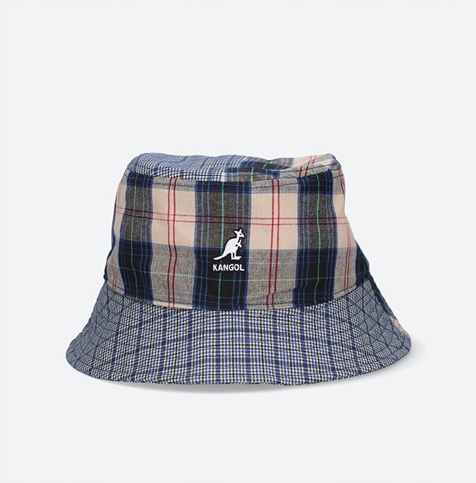 Kangol Plaid Mashup Bucket K5297 Mykonos Blue M