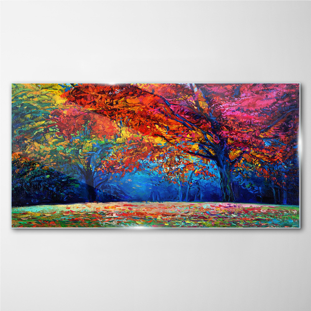 PL Coloray Obraz na Szkle Nowoczesny las liście 120x60cm