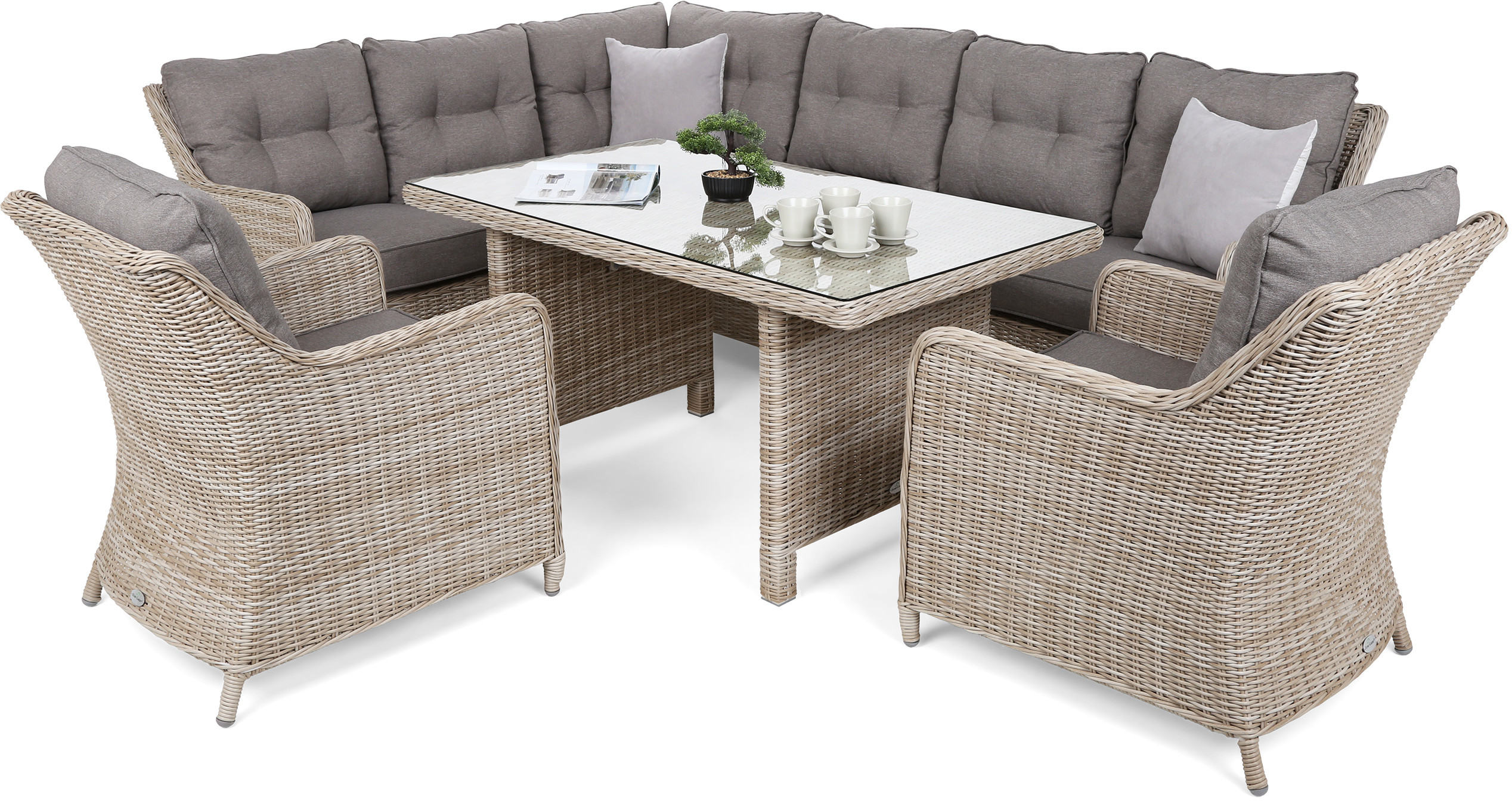 HOME & GARDEN Narożny zestaw mebli ogrodowych lewy California Beige / Beige Melange 336944