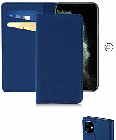 iPOMCASE Coque Porte Carte pour Apple iPhone 11 Pro, Bleu DELUXE2-IP11PRO5.8-BLEU-0
