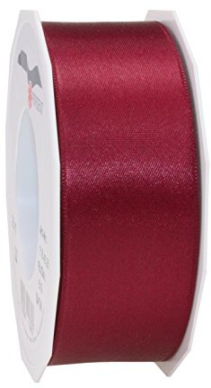 C.E. Pattberg C.E. Pattberg SATIN bordowa wstążka prezentowa, 27 jardów do pakowania prezentów, szerokość 4 cm, wstążka do dekoracji i majsterkowania, dekoracyjna wstążka na prezenty, na każdą okazję 7184025-615