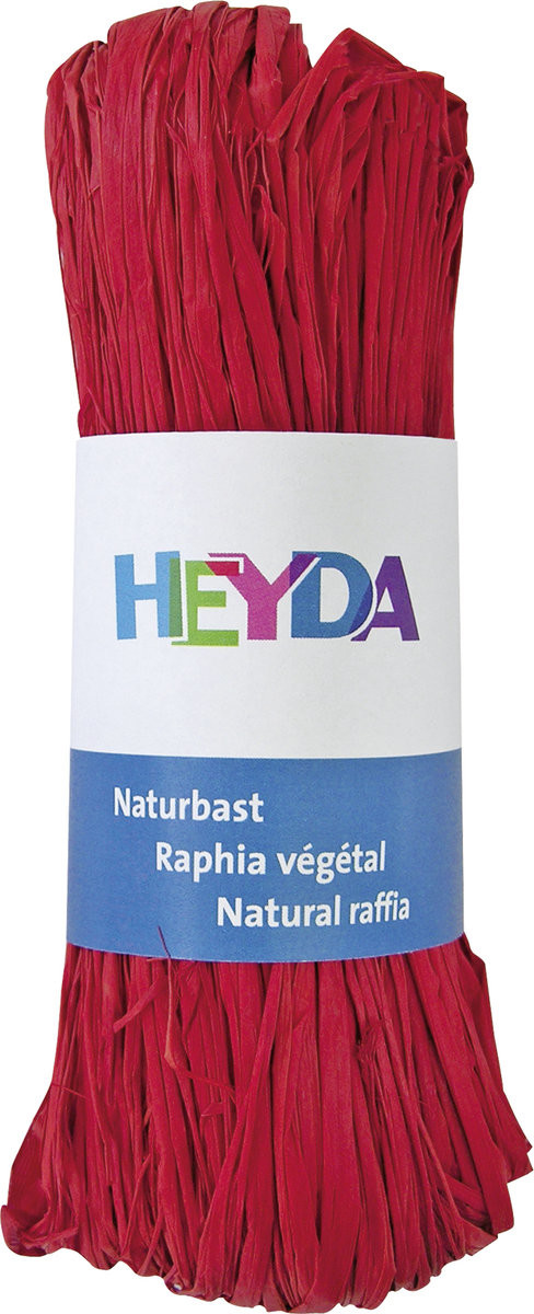 Heyda rafia naturalna 50 g, czerwona