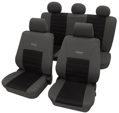 Petex 22374804 zestaw pokrowców na siedzenia Universal Eco Class Active Sports czarny 11-częściowy rozmiar SAB 1 Vario
