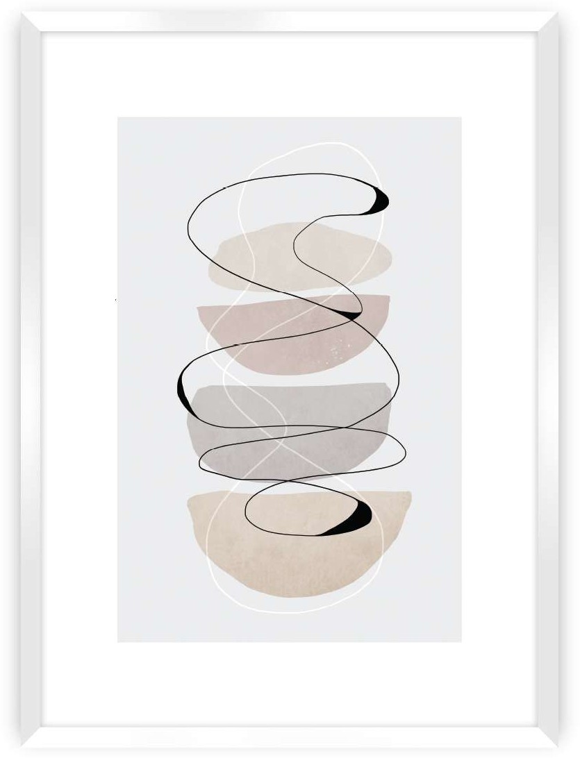 Dekoria Plakat Abstract Lines II 70 x 100 cm Ramka Biała 223F-000-53