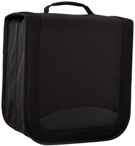 AmazonBasics etui na płyty CD/DVD, 128 płyt, nylonowe, czarne YBA12128R2