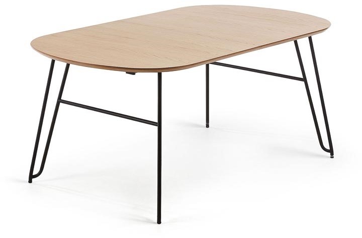 LA FORMA Stół Rozkładany Novaks Black Wood Veneer Natural Cc1073m46 75,0x140,0-220,0/Stół