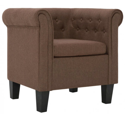 Brązowy fotel w stylu chesterfield - Mesa