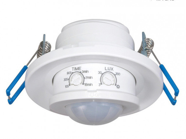 Maclean Czujnik ruchu pir na podczerwień do zabudowy, zasięg 6m, 800W (lampy żarowe) 400W (lampy energooszczędne) MCE130 CEN-41924