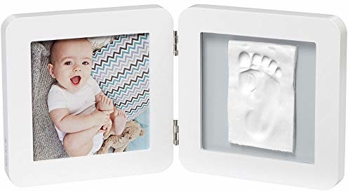 Baby Art 3601097100 My Baby Touch Print Frame, Essentials, podwójna ramka na zdjęcia zaokrąglona, z nadrukiem gipsowym do samodzielnego wykonania, wielokolorowa