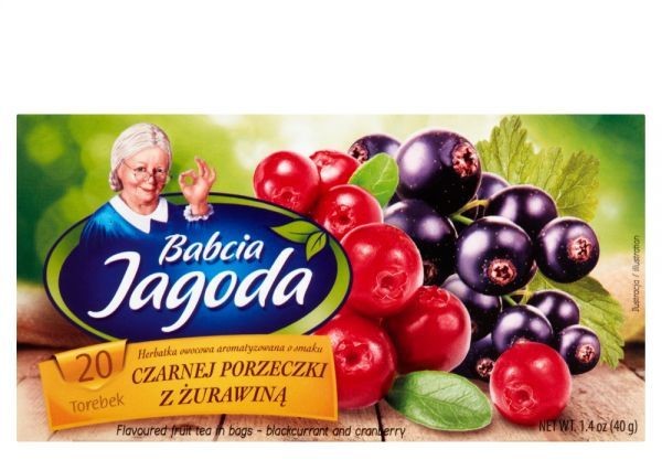 Babcia Jagoda MOKATE Herbata czarna porzeczka z żurawiną EX'20x2 g