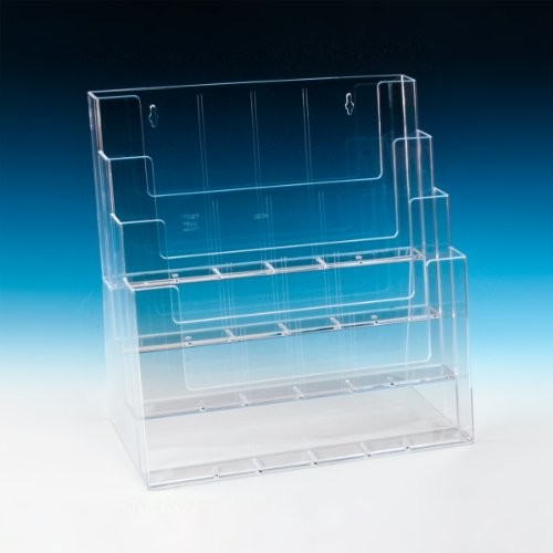 Taymar taymar LA-990 stojak na prospekty XXL, z trybiami, różne formaty DIN, 4 poziomy, przezroczysty LA-990