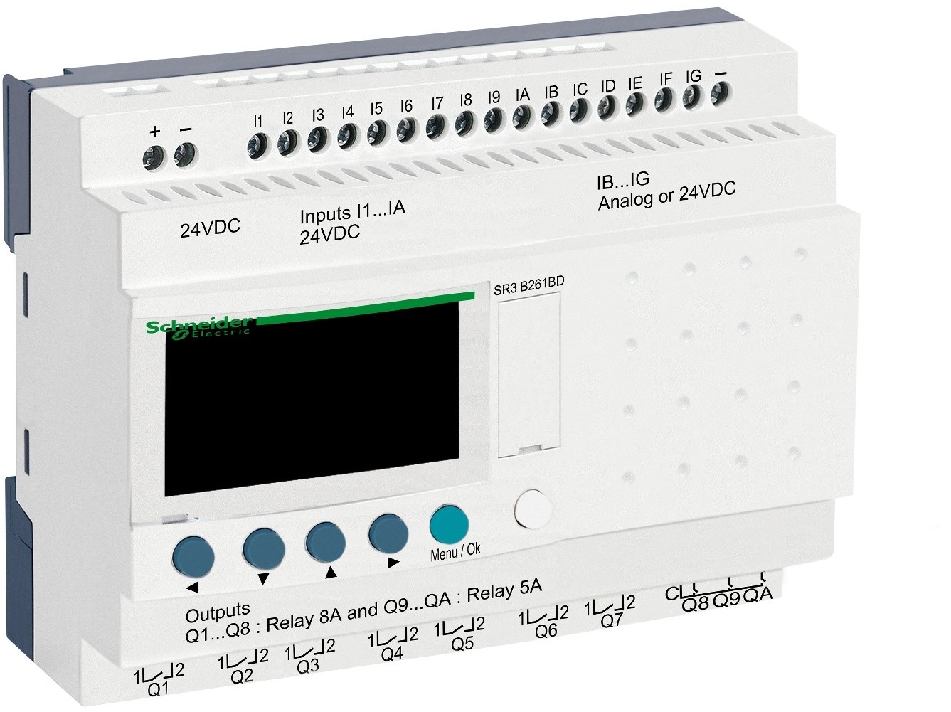Schneider Electric SR3B261BD Przekaźnik programowalny Zelio Logic, łącznie 26 wejść/wyjść SR3B261BD