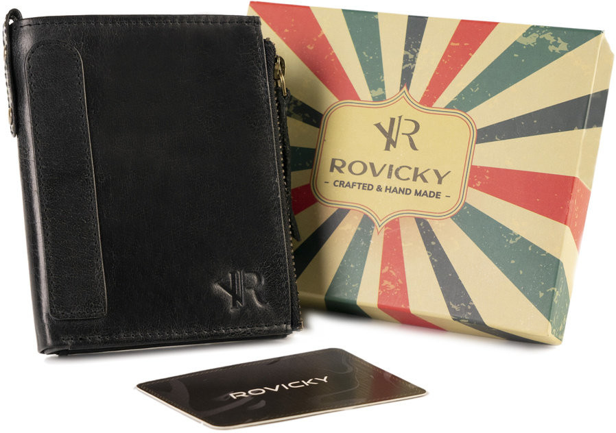 Rovicky Duży portfel w stylu retro z dwiema kieszeniami na monety