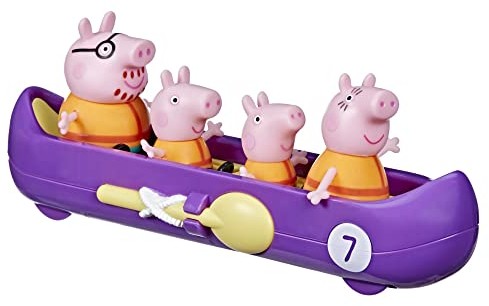 Peppa Pig Peppa Pig Zabawka przedszkolna dla rodziny Peppa: Zawiera 4 figurki, 1 pojazd z rolowanymi kółkami; dla dzieci od 3 lat