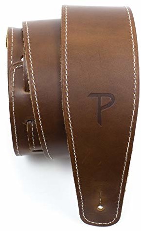 P Perri's Leathers Ltd. Perri's Leathers Ltd. - Pasek do gitary - skóra baseballowa (seria) - brązowy - regulowany - do gitar akustycznych/basowych/elektrycznych - wyprodukowano w Kanadzie (SP25S-7049) SP25S-7049