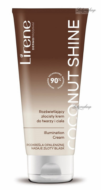 Lirene COCONUT SHINE Illumination Cream - Rozświetlający, złocisty krem do twarzy i ciała - 150 ml