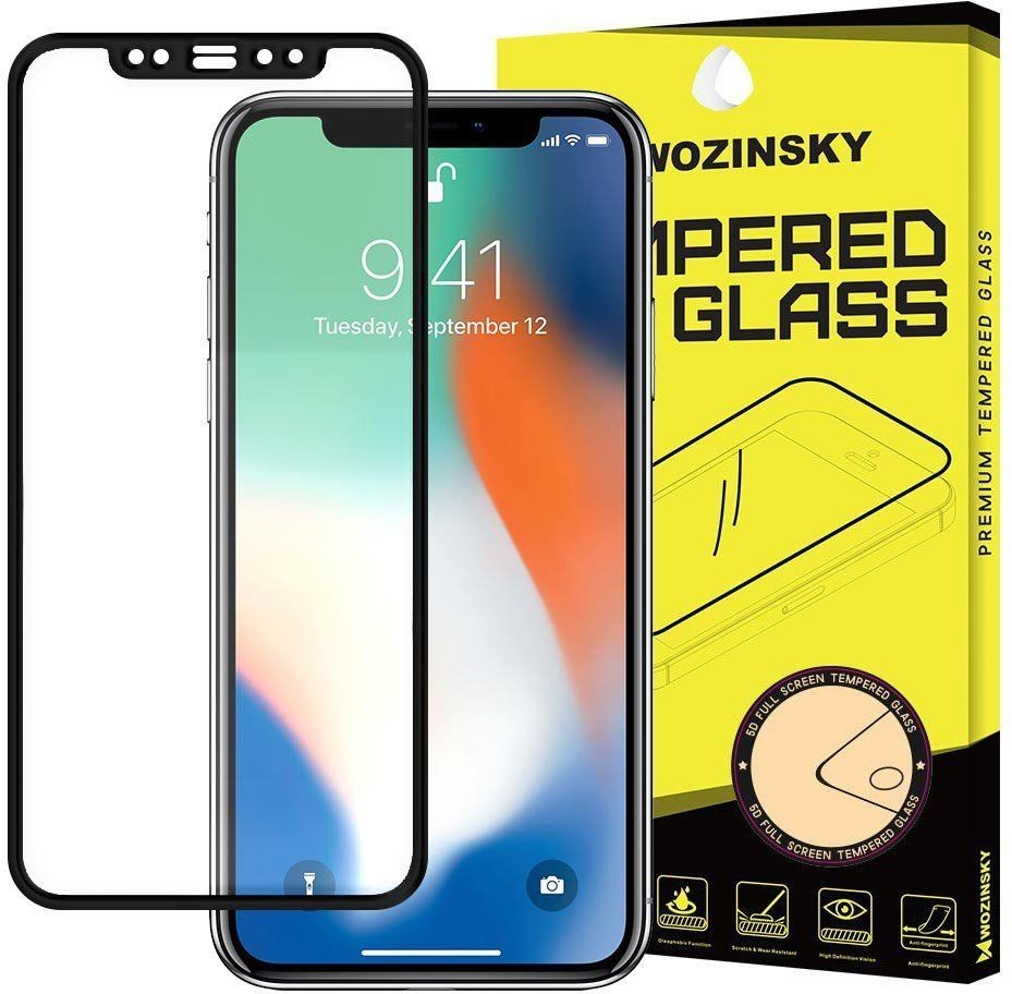 Wozinsky super wytrzymałe szkło hartowane Full Glue na cały ekran z ramką Case Friendly iPhone 12 Pro / iPhone 12 czarny