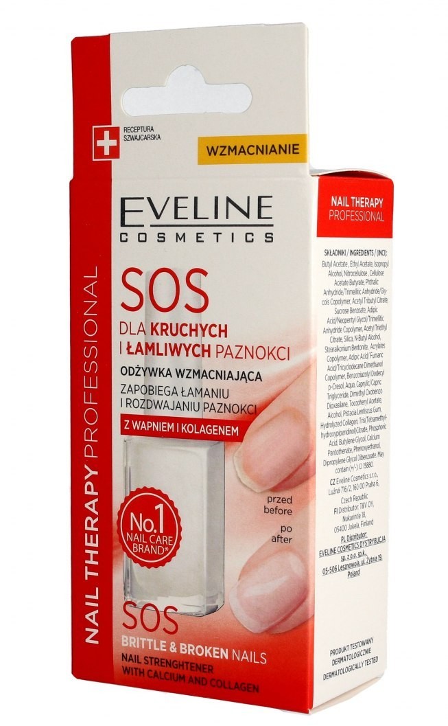 Eveline KOLOROWKA Nail Therapy Lakier odżywka SOS dla kruchych i łamliwych paznokci 12ml 95661